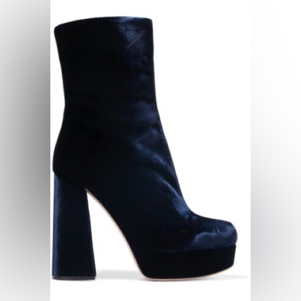 Miu Miu Stretch Velvet Platform Booties